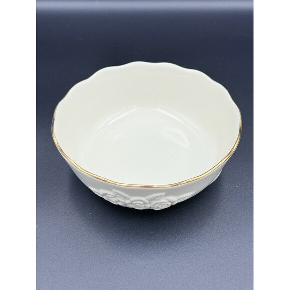 Vintage Lenox Rose Blossom Bowl Set W/ Certificate Of Authenticity 24K Embossed - Picture 11 of 13